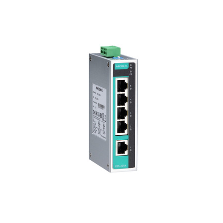 MOXA Unmanaged Ethernet Switch W/ 5 10/100Baset(X)Ports, -40 To 75°C EDS-205A-T